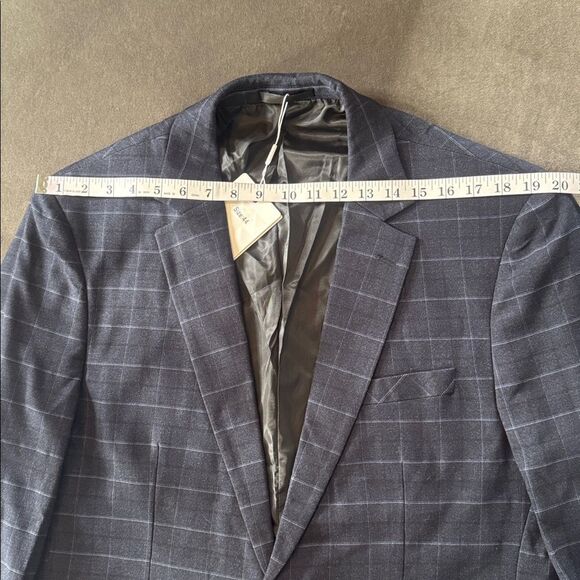 Men’s Plaid 3 Piece Slim Fit Formal Business Suit Jacket 44 Pants 40 NWT - Picture 8 of 15